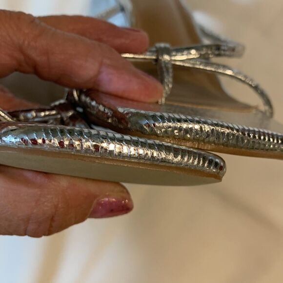 Dolce Vita Zanna Size 9 silver square toe heeled sandal - Picture 7 of 11